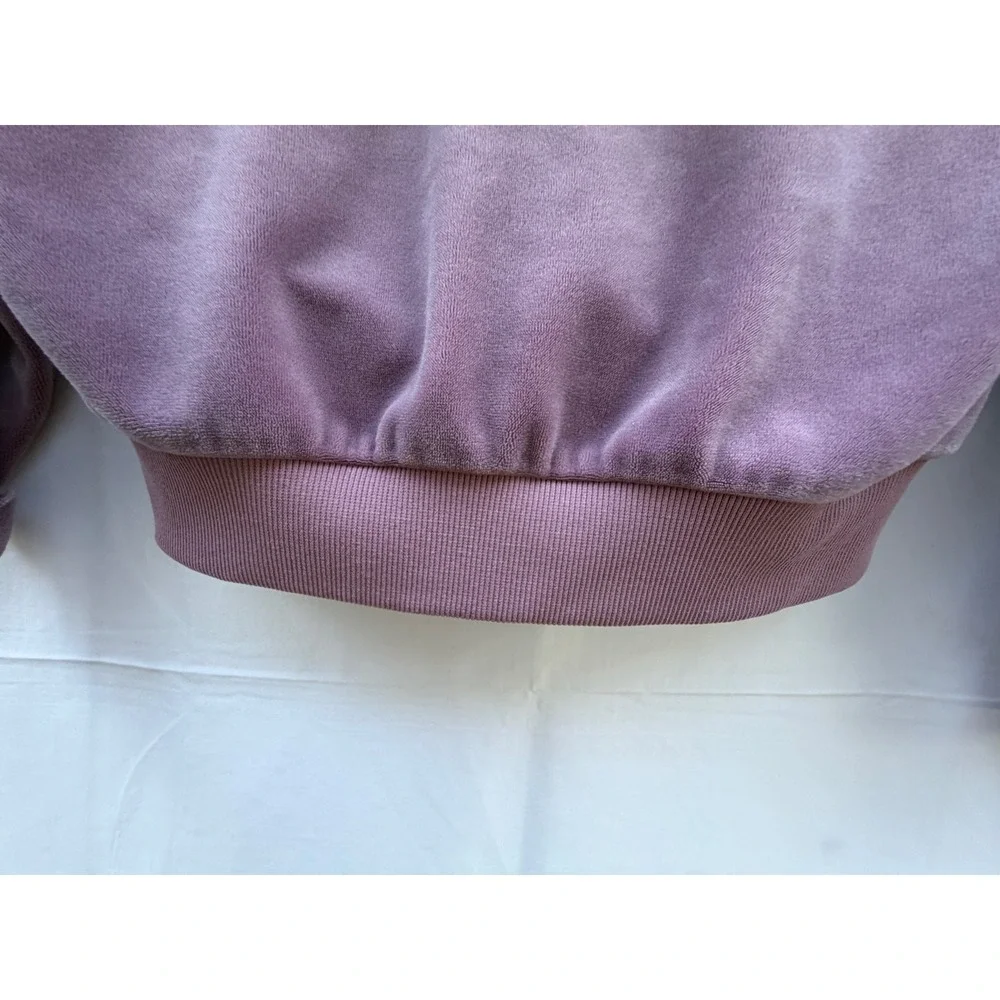 Nike Womens Velour Cropped Hoodie Mauve Purple Embroidered Logo Small